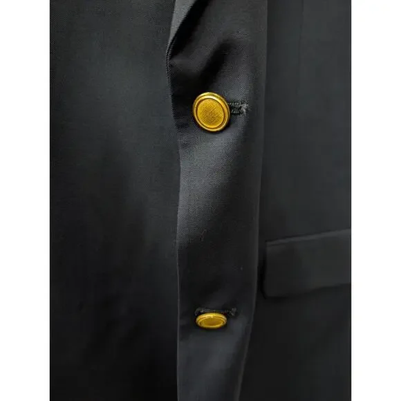 Hart Schaffner Marx Gold Trumpeter 2 Piece Suit Navy Blue Men’s Size 44L